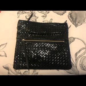 Club Monaco black woven clutch